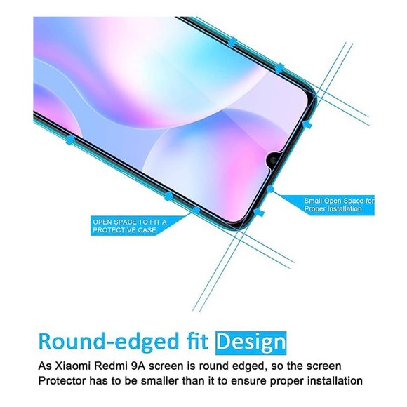 [3 Pack] Xiaomi Redmi 9A, Xiaomi Redmi 9C Screen Protector Tempered NWT - Picture 3 of 5